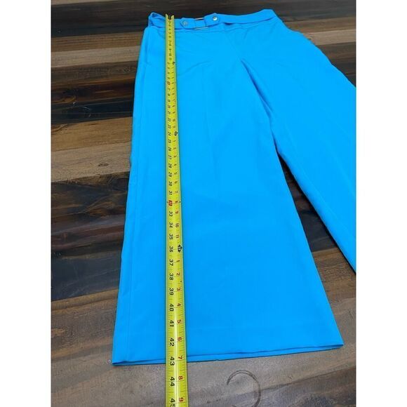 New York & Co Wide Leg High Rise Formal Dress Pants Blue Belted Petite Size 16P - Picture 4 of 7